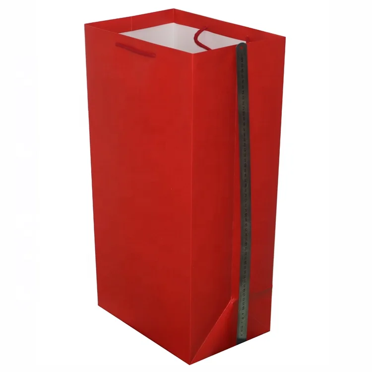 Glossy Distributor Tote Clothing Cosmetic Shopping Birthday Peach Plain Chinese New Year Red Paper Bag Costume For Cakes