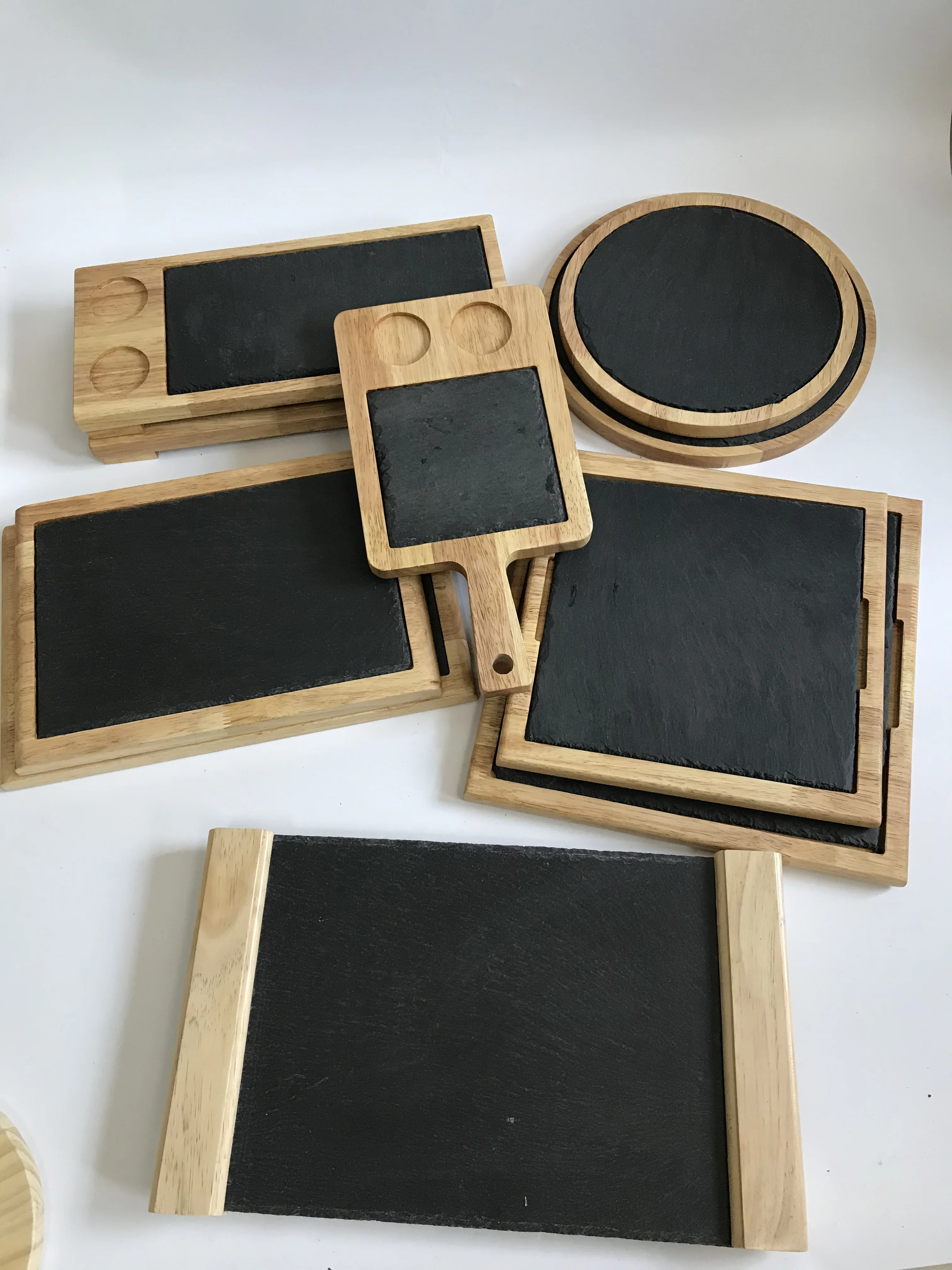 slate stone wood steak plates for restaurant