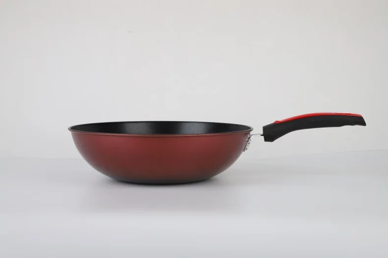 Factory Price carbon steel wok pan 32cm Nonstick Chinese wok pan diamond wok pan marble coating Cookware