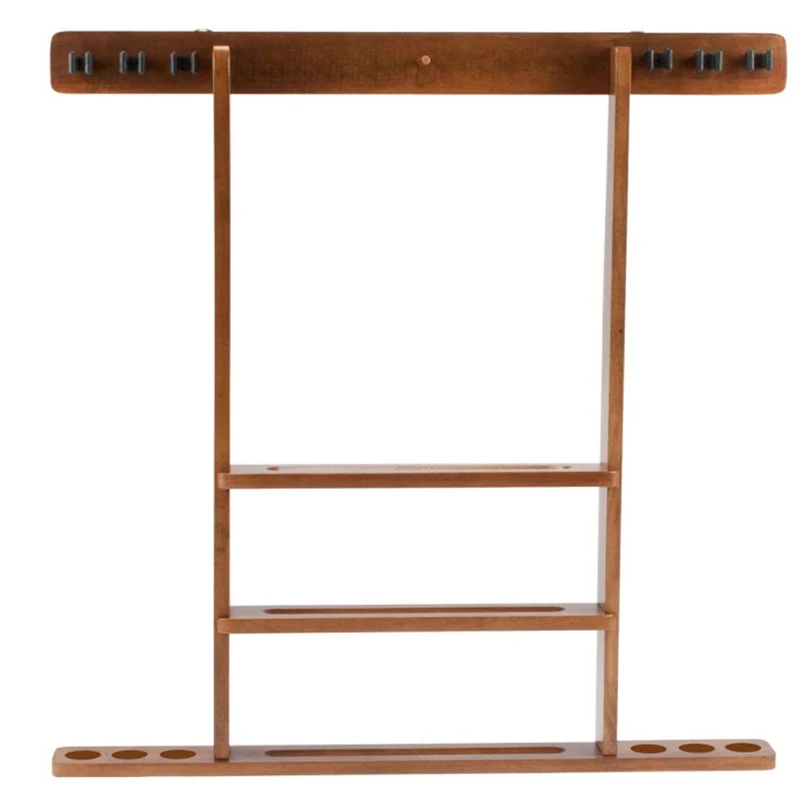 Custom Wall Wood Cue Rack Premium Billiard Pool Cue Stick Holder