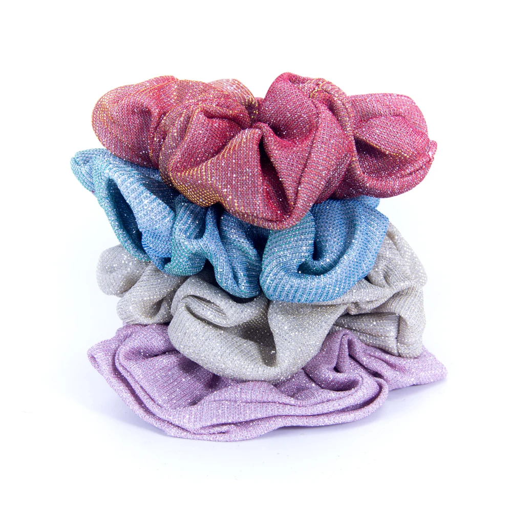 Korea Hair Accessories Shiny scrunchies Ponytail fashion sweet hairrope Chiffon bling bling hair band with ribbon