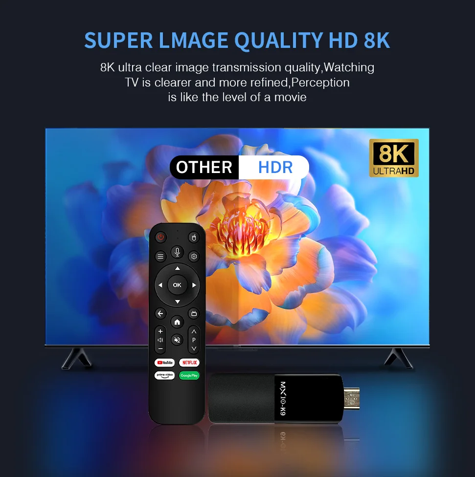 Excellent tv stick MX10 K9 Allwinner H618  tv stick 2Gb 16Gb 2.4G/5G BT4.1 Wifi smart Media Player TV Stick