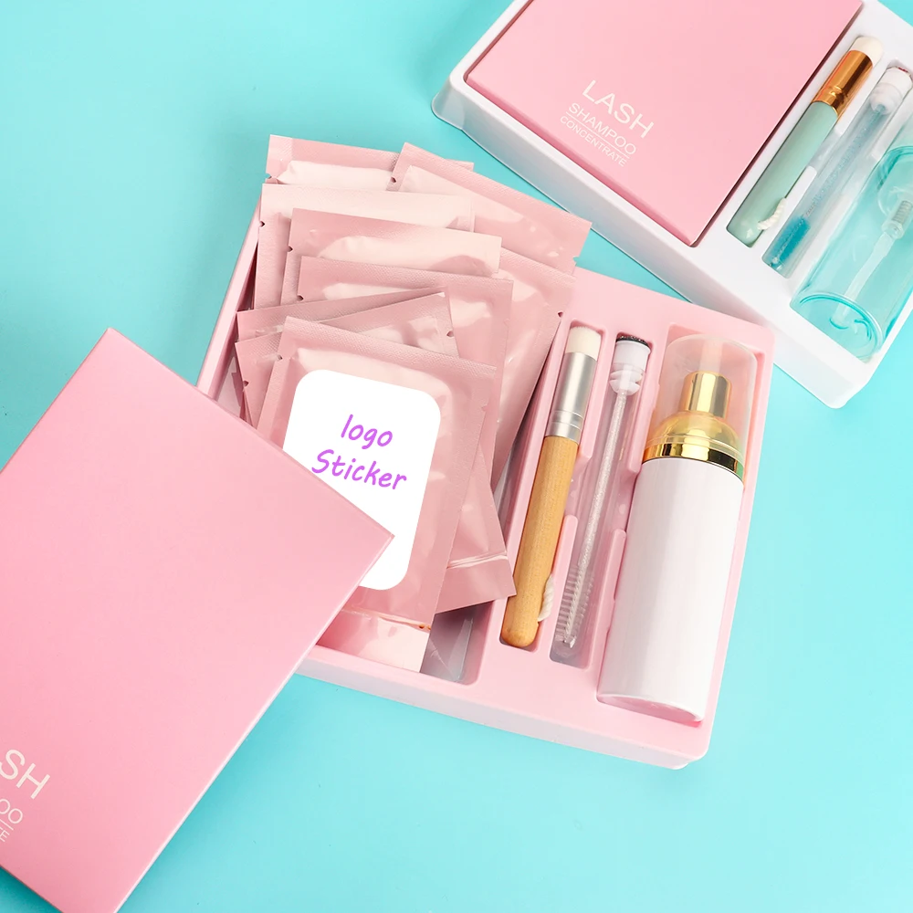 Private label Lash Shampoo Kit 60ml Eyelash Cleanser Lash Brush Foam Oil-free Cleaner Eyelash Extension Shampoo