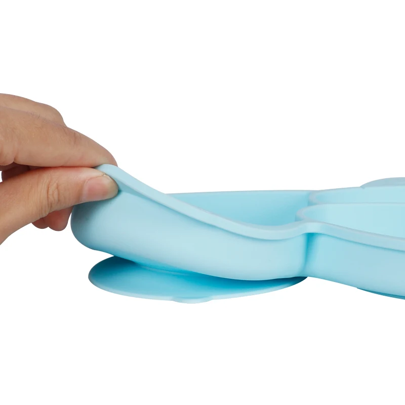 Leatchliving Baby Professional Manufacturer Top Quality With Suction Cup Silicone Baby Dinner Feeding Food Plate Dish