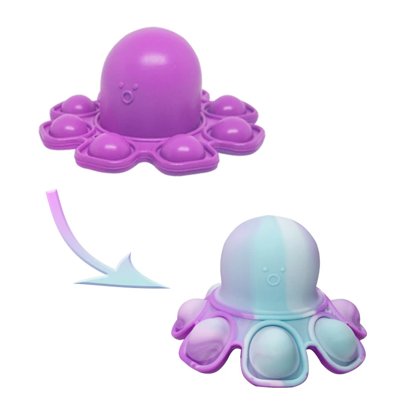 
Reversibility Purple Double Sided Sad Happy Mood Small Doll Keychain Reversible Pops Fidget Its Octopus 