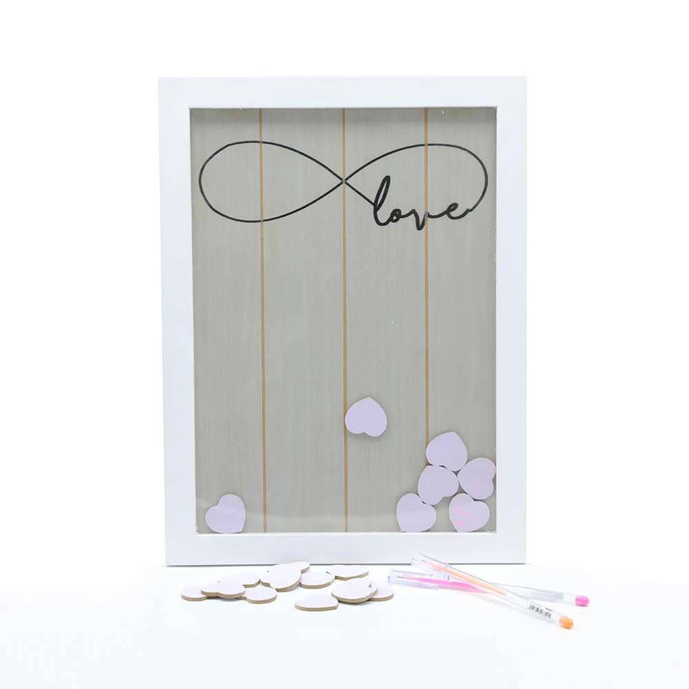 Свадебная Гостевая книга с 100 деревянными сердечками