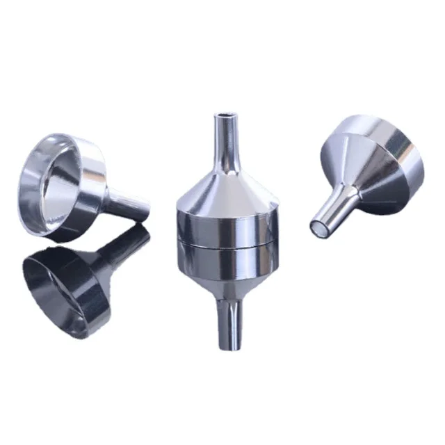 Mini Perfume Liquid Oil Refill Tool Aluminum Funnels Gold Silver for Bottle Refilling Small Metal Cosmetic Funnel