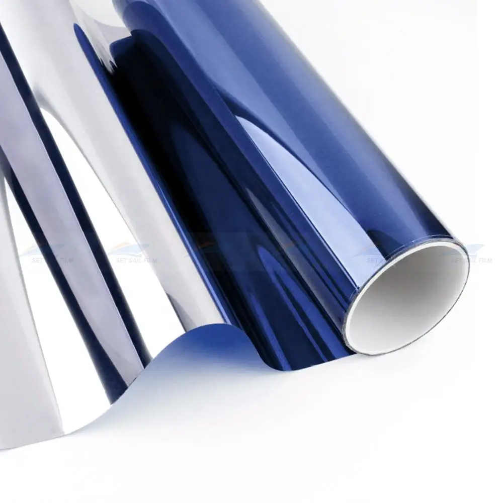 Privacy Protection Sun-control Silver Deep Blue Building-film Uv Window Tint Film for Building windows