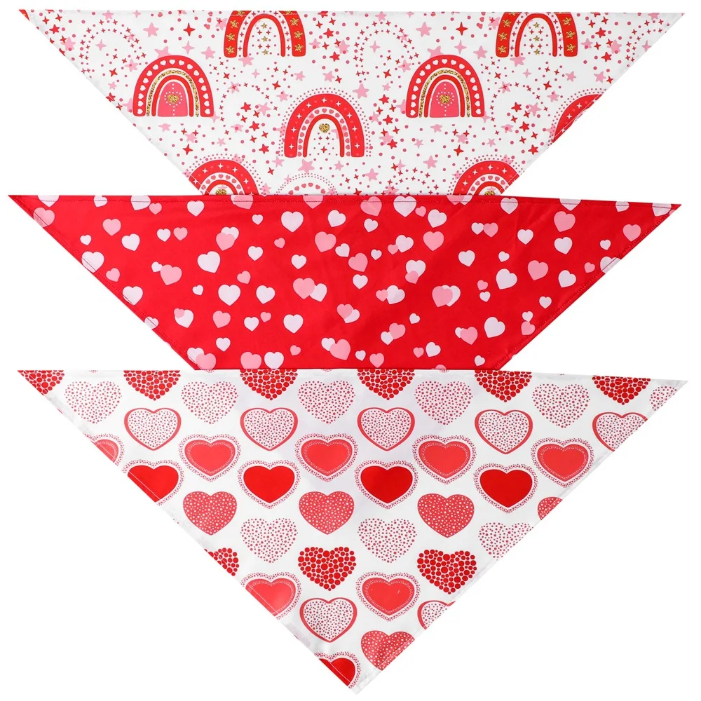 Wholesale Pet Love Printing Scarf Valentines Day Pet Triangle Bandana Pet Accessories