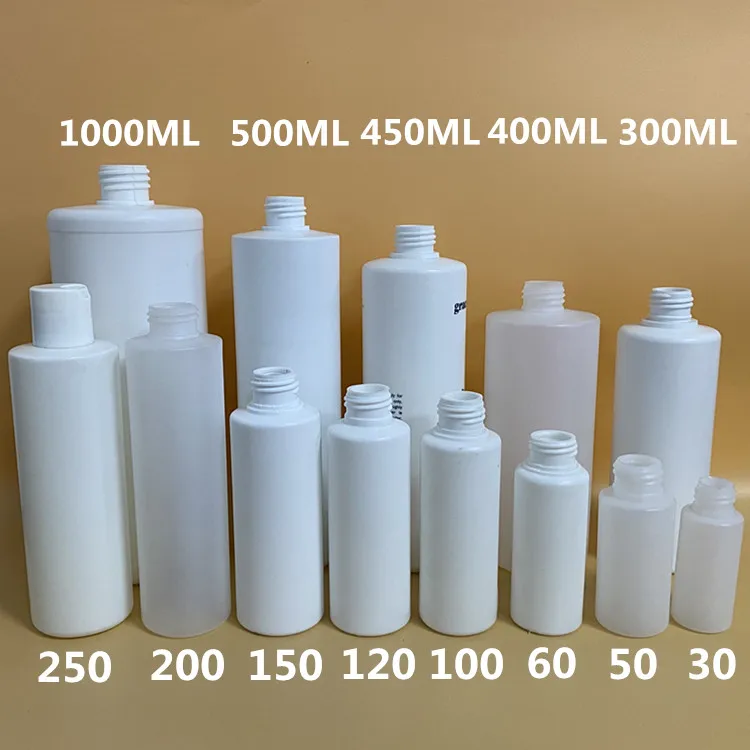 30ml 50ml 60ml 80ml 100ml 120ml 150ml 200ml 250ml 300ml 400ml 450ml 500ml 1000ml  HDPE Plastic Bottle Flat Shoulder