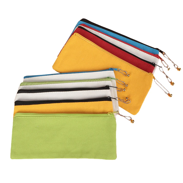 Оптовая продажа, индивидуальный милый холщовый пенал с застежкой-молнией