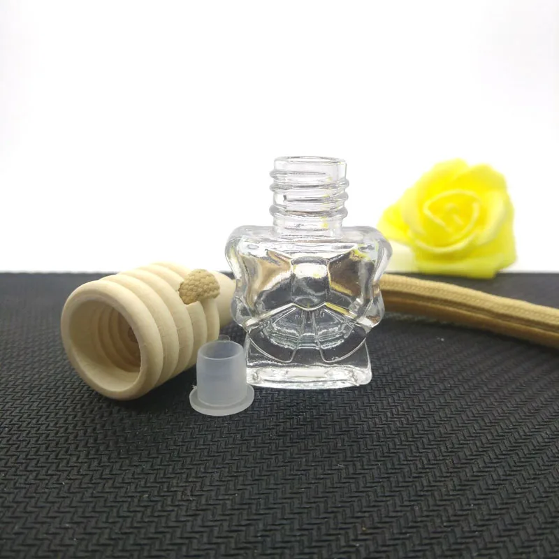 Wholesale Empty Glass Mini Perfume Air Freshener Aroma Diffuser Bottle Hanging Car Perfume Diffuser