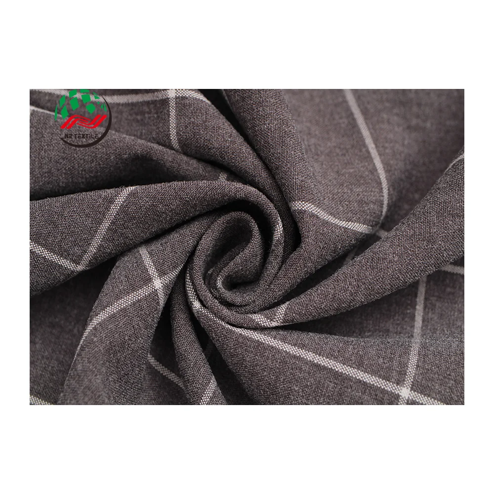 Customization 235gsm 76% Polyester 20%Rayon 4%Spandex Plaid Fabric Yarn Dyed Fabric For Shirts