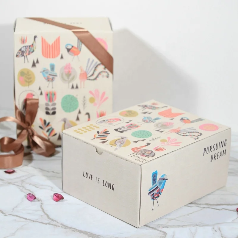 Birthday Gift Boxes White Background Shipping Boxes Corrugated Carton Box Manufacturers