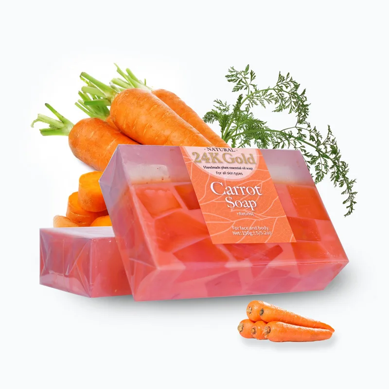 Skin Care Carrot Soap Super White Lightening Beautiful Bath 150g Big Handmade Soap Oem Logo 150g