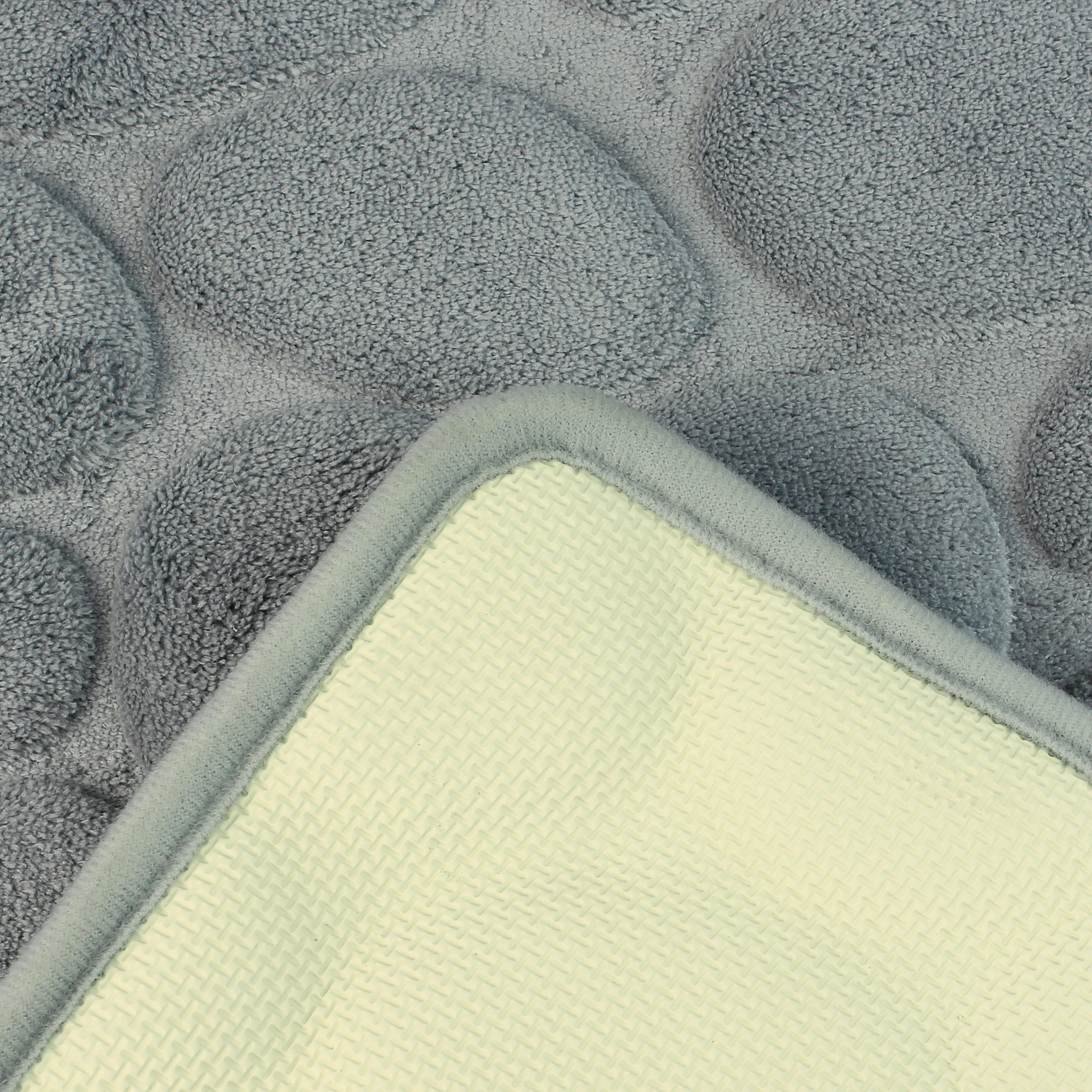 
Microfiber Stone-shaped embossed floor mat Coral velvet fabric slow rebound absorbent memory foam anti-skid bath mat 