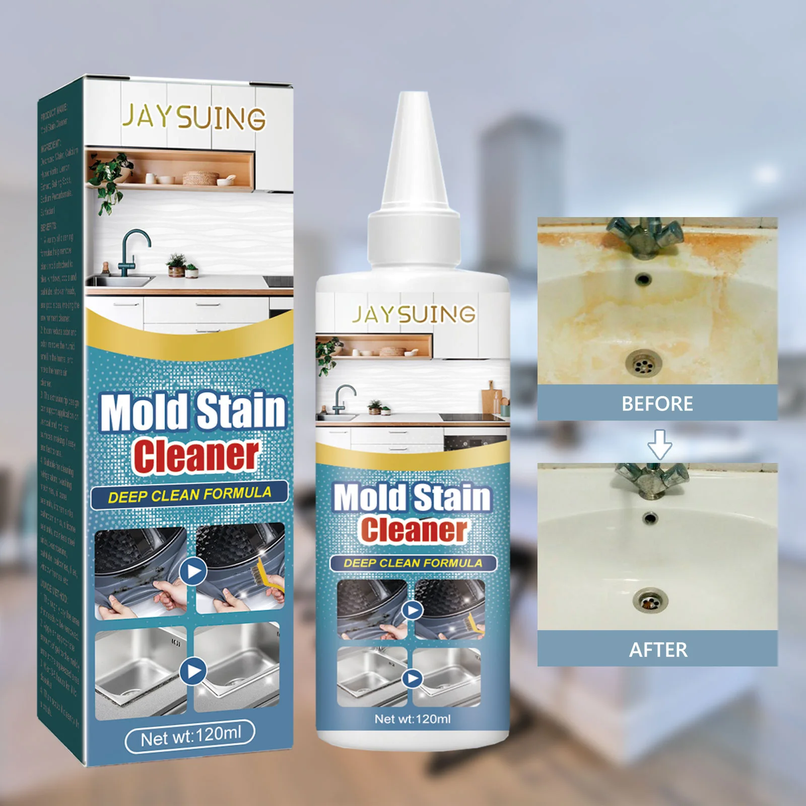 Jaysuing Household mildew removal gel Kitchen Bathroom Wall cleaning refrigerator washing machine silicone ring ant-mold agent