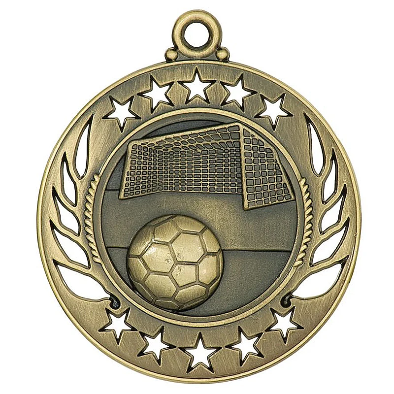 New VIP Custom Football Gold 3d Logo Medal Metal Casting Soccer Sports Award Medals With Ribbon