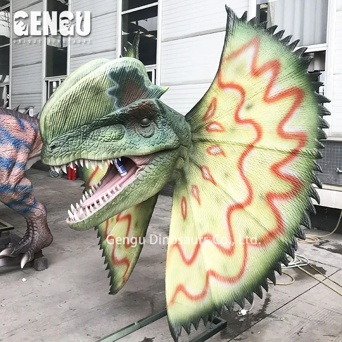 Colorful Dinosaur Giant Animatronic Dinosaur Dragon Head Model For Sale