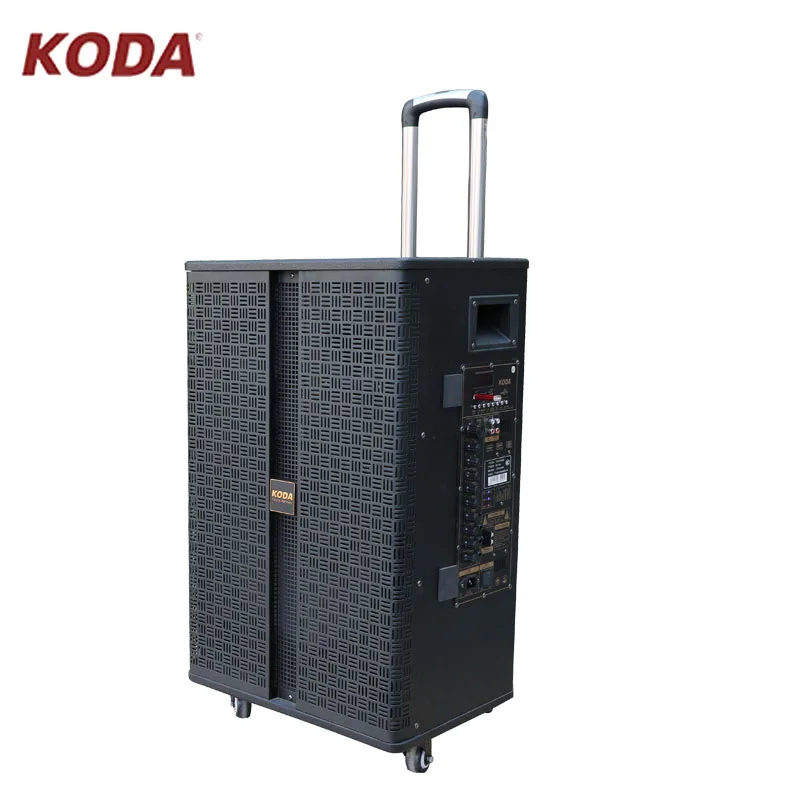 Big battery  BT  Sound system wireless wooden portable trolley speakers with guitar input SD USB