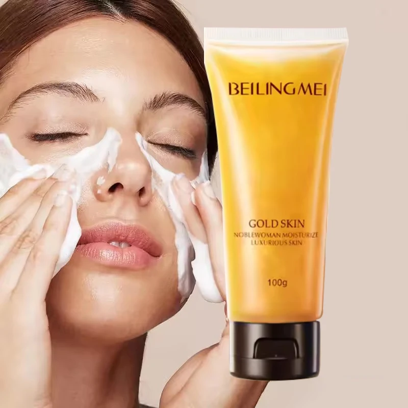 Wholesale Private Label Deep Clean 24k Foaming Facial Wash Gel Anti Acne Oil Control Whitening Skincare 24k Gold Face Cleanser