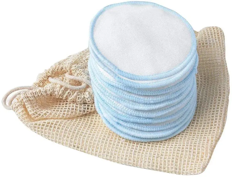 Cotton Rounds Reusable Bamboo Makeup Remover Pads for face ,Reusable Facial Pads Reusable Facial Cotton Rounds pads with Logo