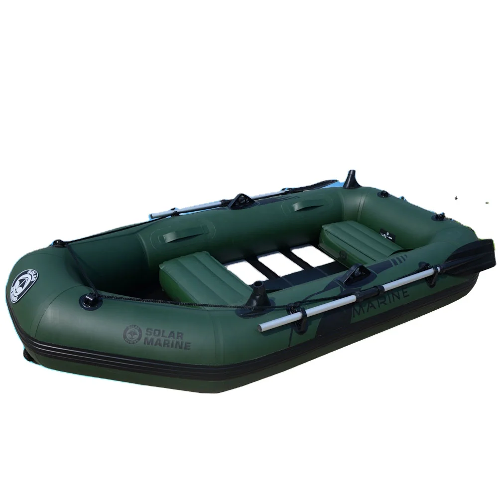 Solarmarine 3 Person PVC Folding Inflatable 4 Rectangular Wooden Deck Kayaks Custom Professional Rowing Fishing Boats