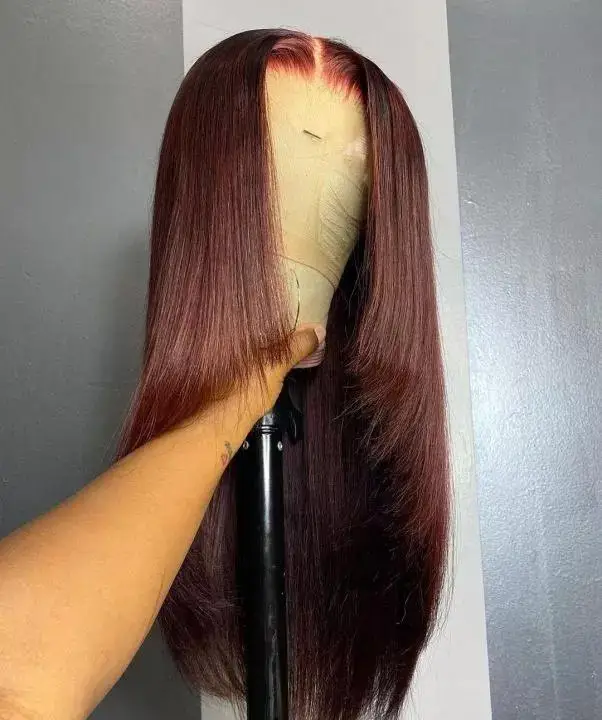 13X3Pre Plucked Mixed colorful Natural Hairline HD Synthetic Lace front hair wig for Women