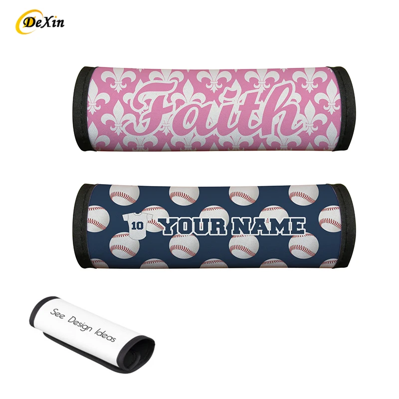 Custom Trolley Case Anti Abrasion Fashion Accessory Portable Reusable 3 Mm Sublimation Neoprene Rubber Luggage Handle Cover