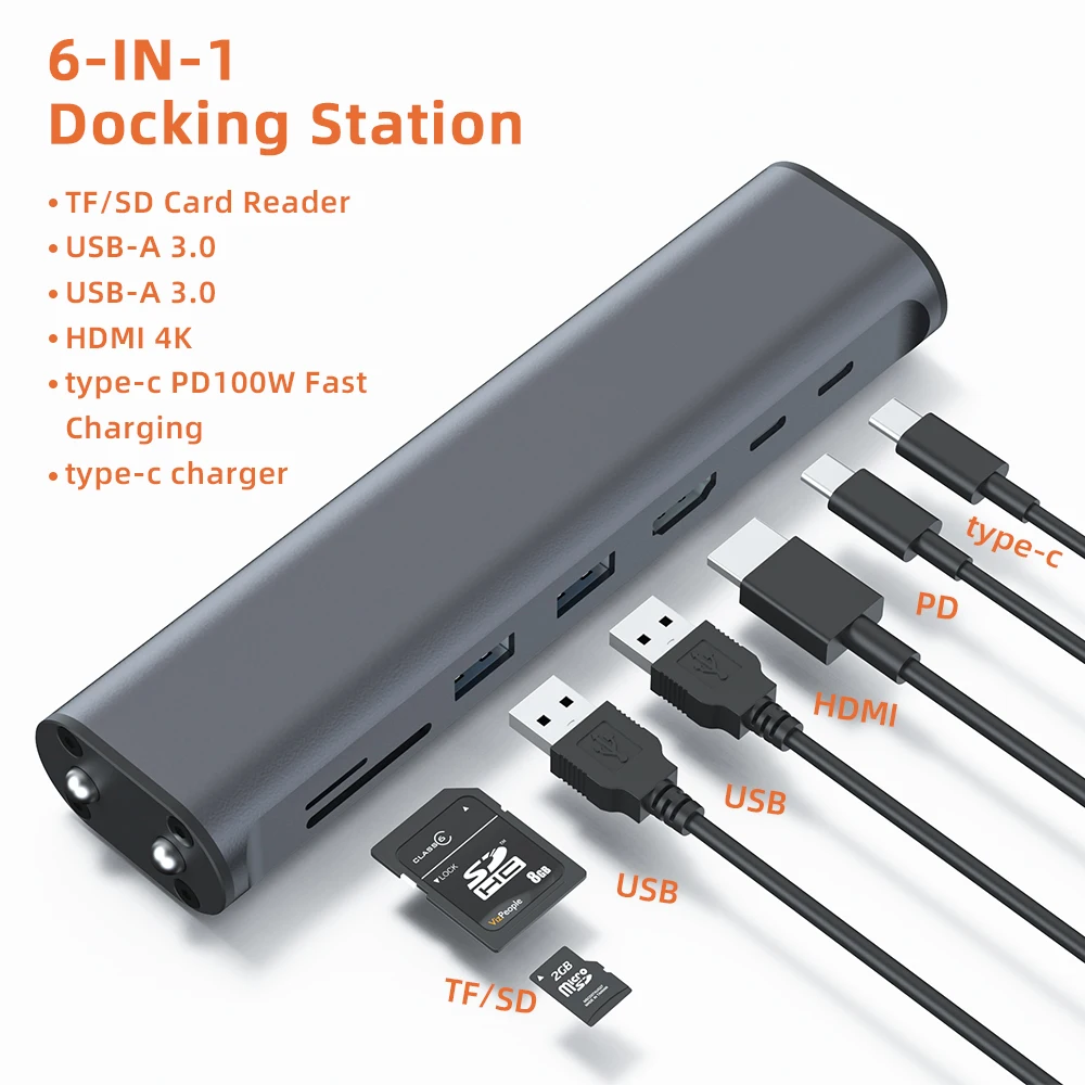 Factory Multi Ports Splitter Usb 3.0 Hubs Extension Docking Station Laptop Stand With Card Reader