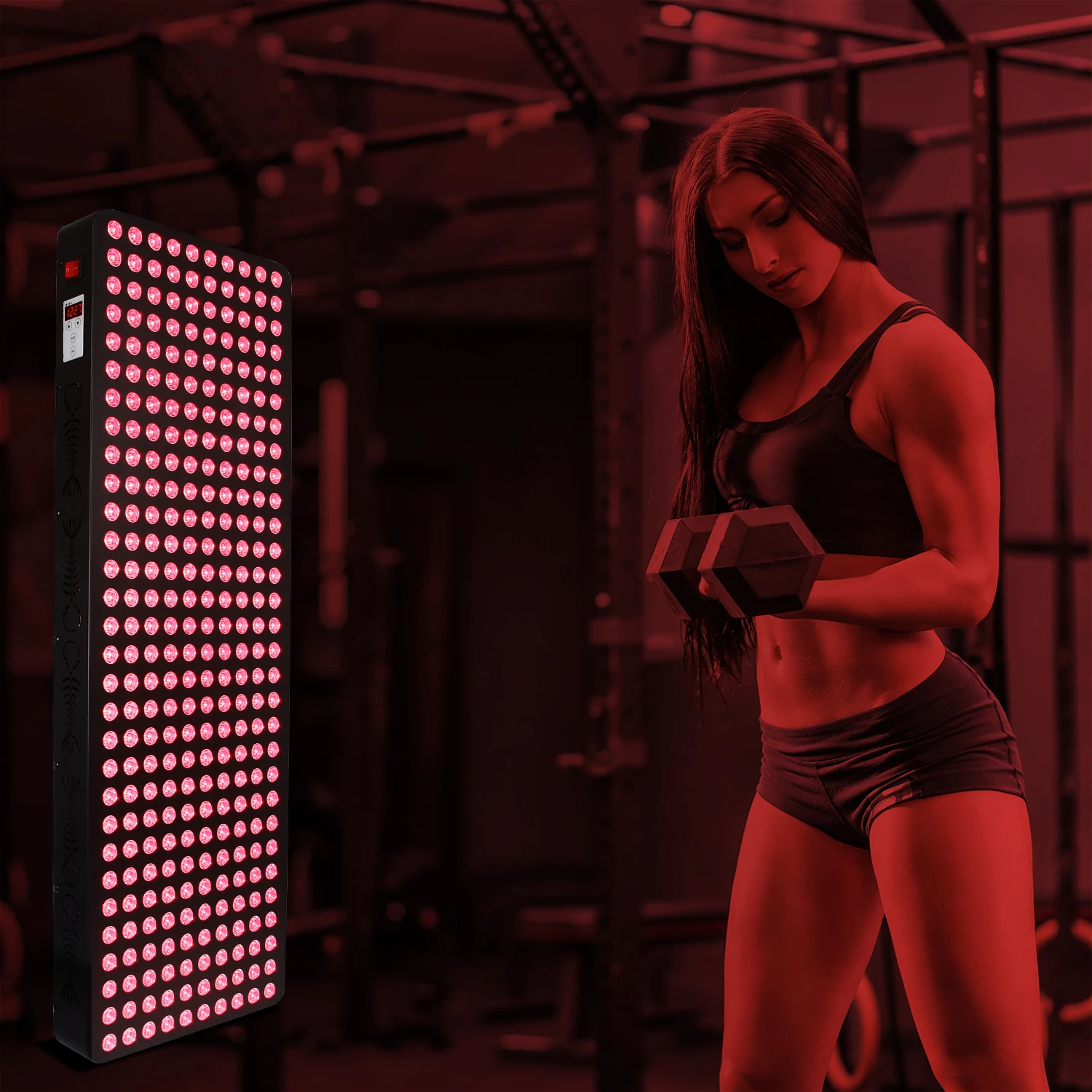 1500W Dual Chip Red Light Panel Bed 5 PDT Machine Red Light Therapy Panel Black