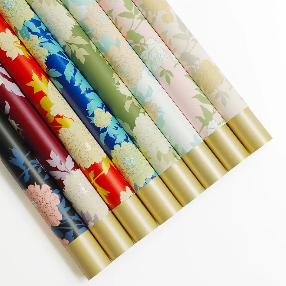 2024 New Arrival Directly Factory Wholesale Waterproof Flower Wrapping Paper with Floral Pattern for Fresh Flowers Bouquet