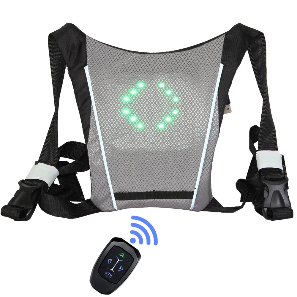 LED turn signal light bike cycling backpack for outdoor night sports 18cm amber led turn signal lights black safety vest