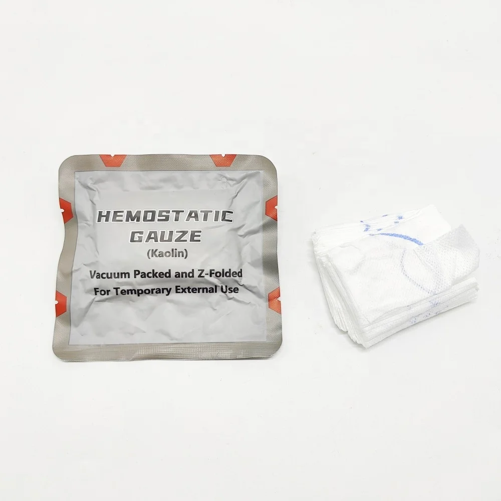 IRONDONKEY Hot selling 7.5CM * 3.7M emergency outdoor Kaolin Gauze tactical first aid kaolin hemostatic gauze