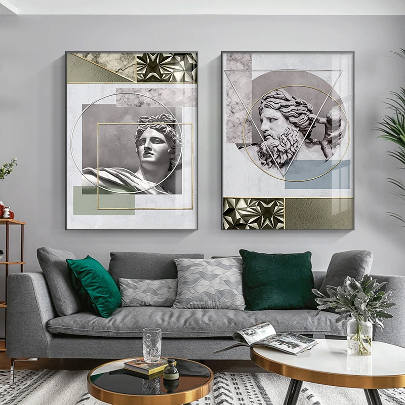 Modern Plaster Statue Canvas Painting Posters and Print Abstract Still Life Wall Art Decoration Pictures for Living Room Bedroom