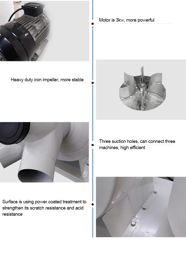 ZICAR Long Service Life  Wood Dust Collector For Woodworking Double Bags Wood Dust Collector FM9030