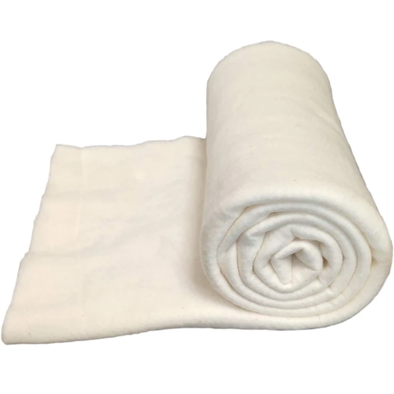 nonwoven pure natural biodegradable kapok/bamboo felt batting wadding material for oil absorption