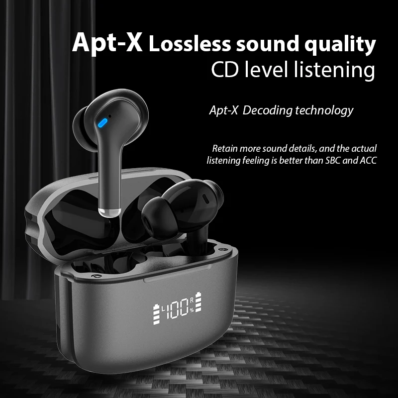 2022 New Arrival V5.1 Sports Running Gaming Earbuds Anc Earbuds Noise Cancelling Earphone For Iphone Support Ai Assistant