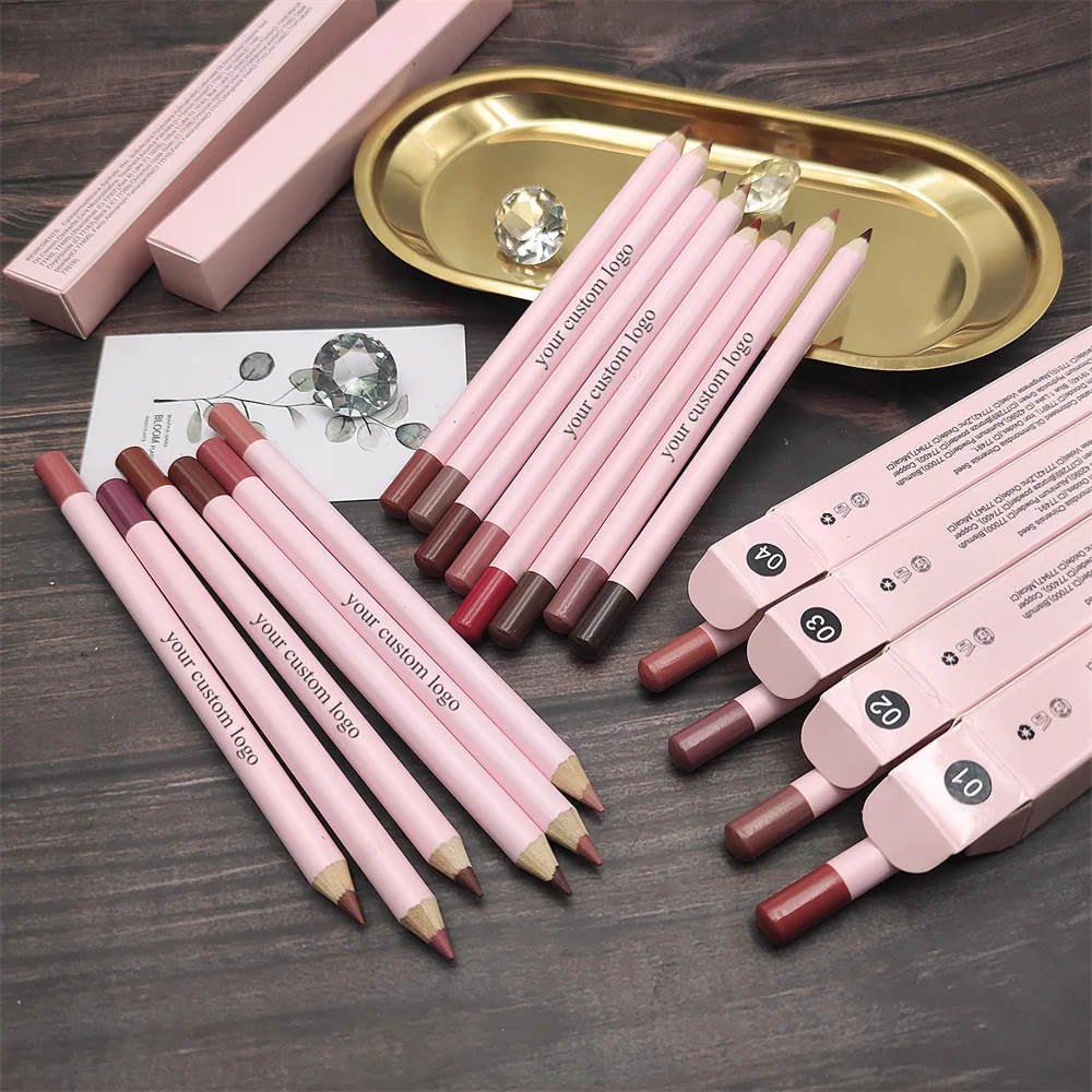 Private Label Cosmetics Pink Lipliner Lip Liner Makeup Vegan Cruelty Free Waterproof Long Lasting Matte Creamy Lip Liner Pencil