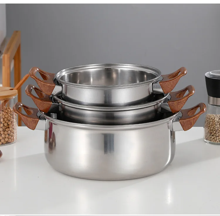 Home Kitchen 12 pcs Stainless Steel Pots And Pans Nonstick Coating Cookware Sets With Kettle Cookware Soup Pot Sauce Pan set