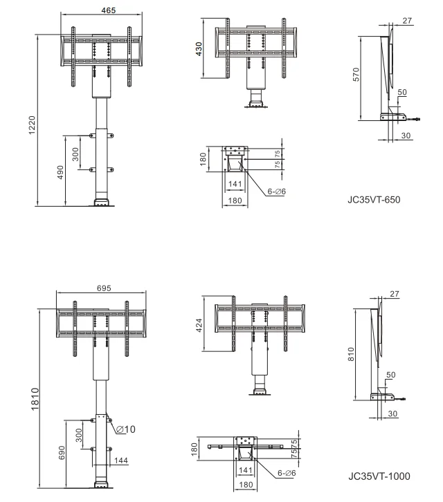JIECANG Wholesale Motorized TV stand Remote Control Hidden TV Lift Cabinet for 25 to 60 inch TV
