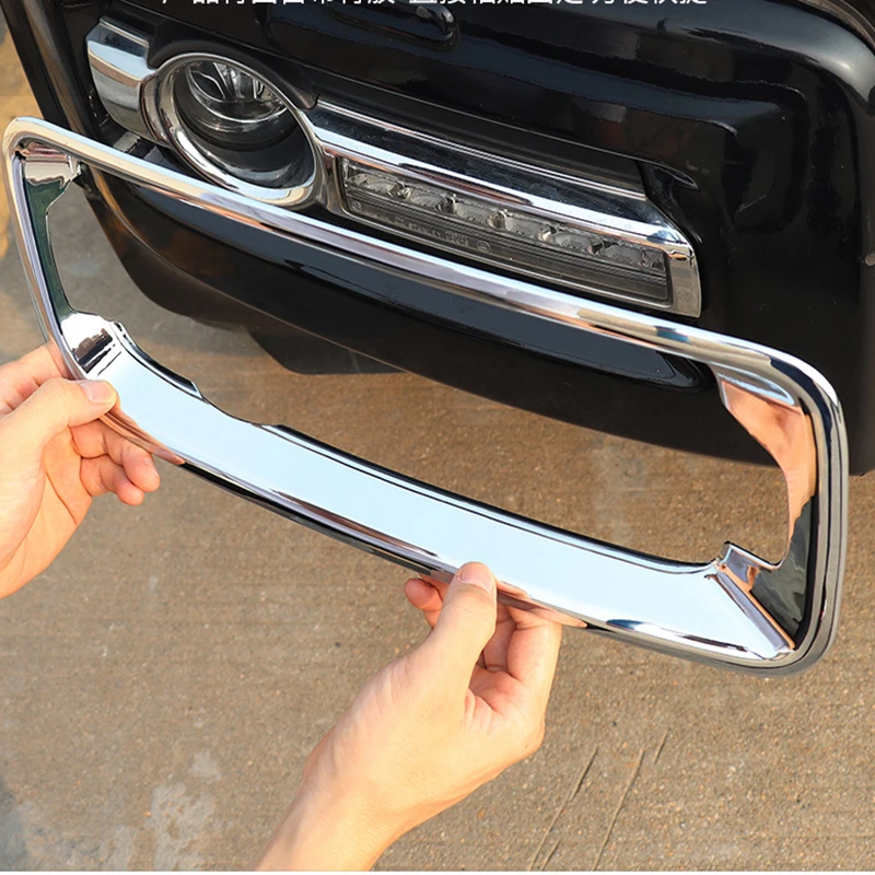 Front Fog Lamp Frame Cover ABS Chrome Car Head Foglight Lamp Frame Sticker Styling Accessories For Mitsubishi Pajero V97V93V87