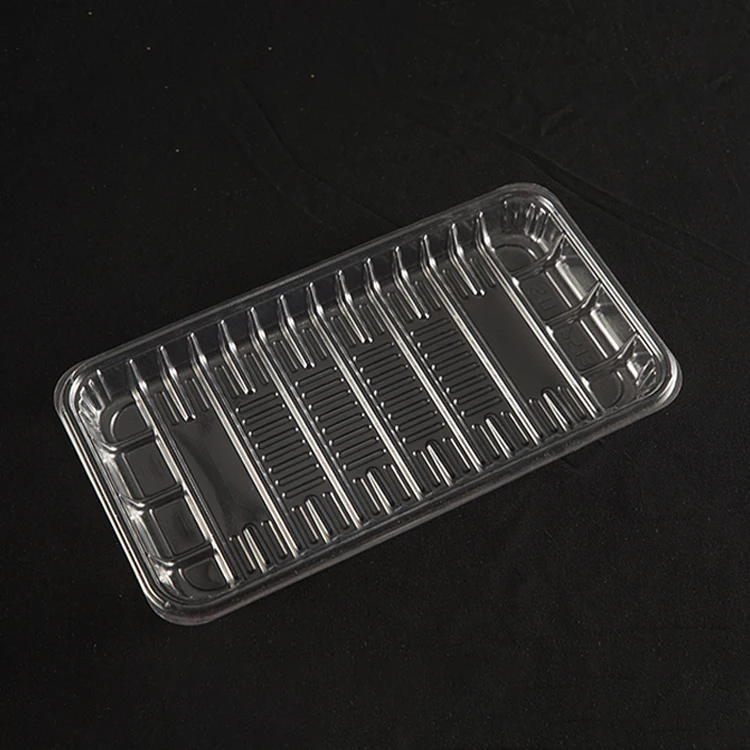 Custom Disposable Biodegradable Frozen Fresh Meat Fruit Vegetable PET Plastic Food Packing Tray Plates