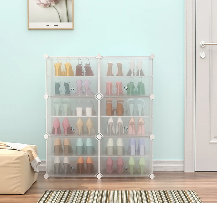 Front-opening, stackable storage transparent plastic storage box