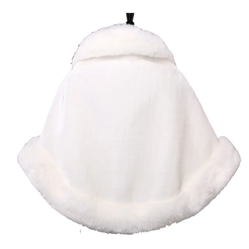Bridal autumn winter capes party bridesmaid wedding warm faux fox fur winter poncho shawl