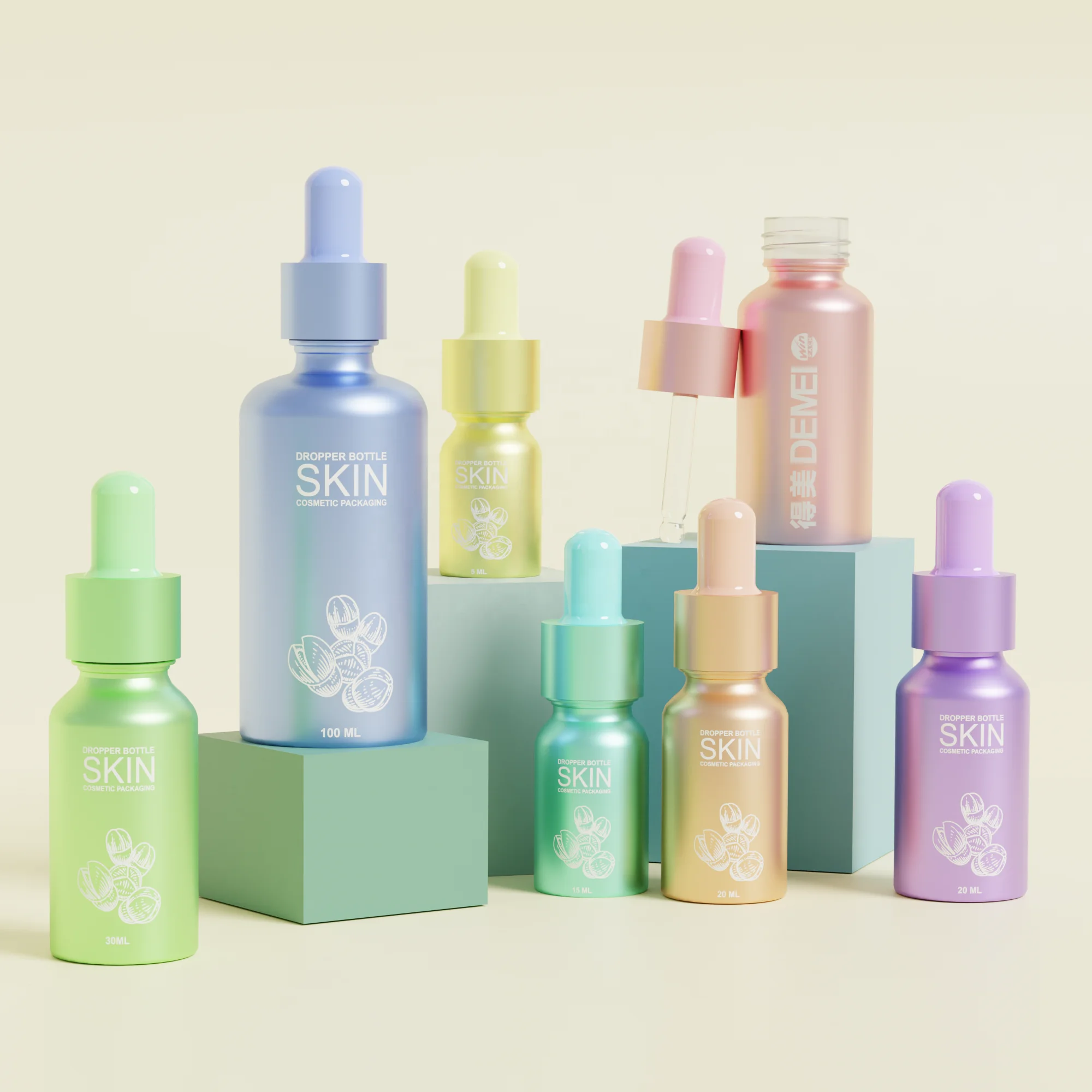 5ml 10ml 15ml 30ml frost  perfume oil bottle essential oil dropper Glass Bottle  for Essential Oils or Chemistry Lab