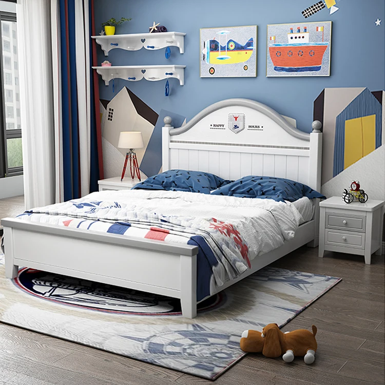 
Wholesale Luxury Modern Bedroom Furniture White Storage Wood Beds 