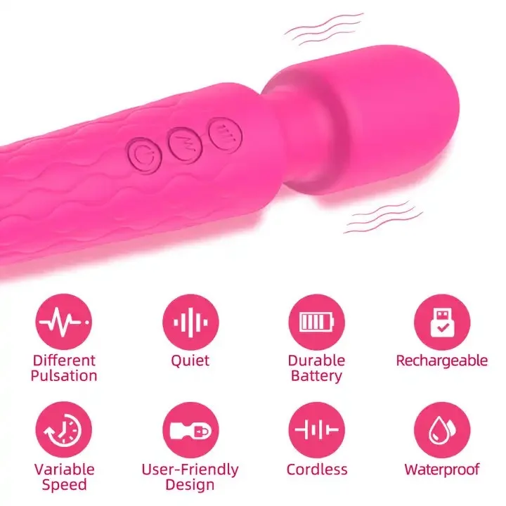 Outlet Charging Silicone Sex Toys Clitoris G Spot Massage Vibrating Women Av Magic Wand Vibrator
