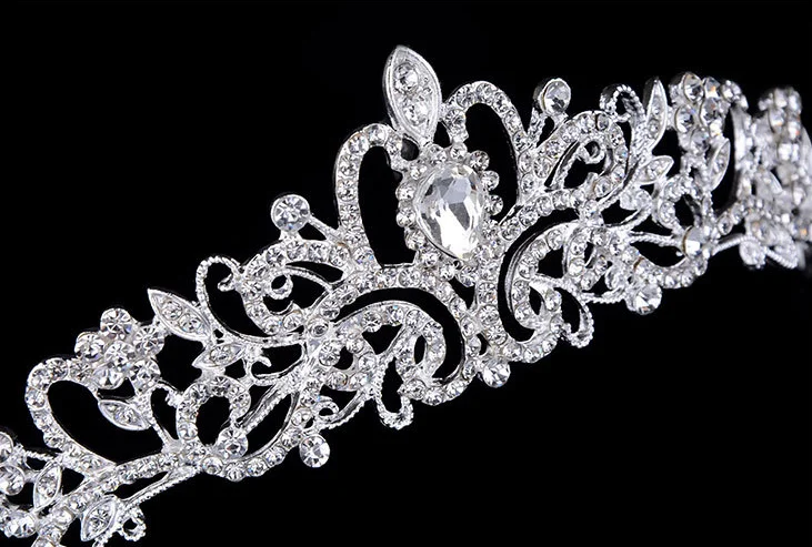 Gold Bridal Rhinestone Comb Bride Jewelry Wedding Accessories Bridal Hair Clip Bride Headdress Top Wedding Crown For Bridal Head