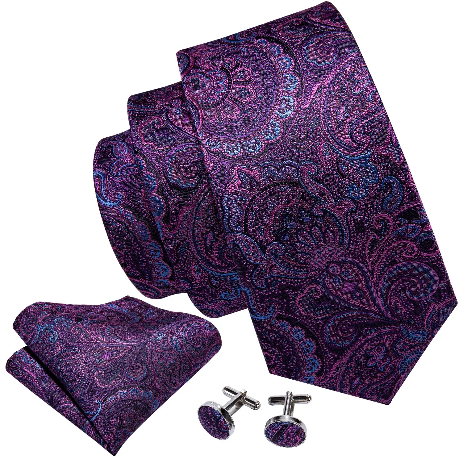 
Italian Tie Men High Quality Purple Paisley Silk Necktie  (62258114879)